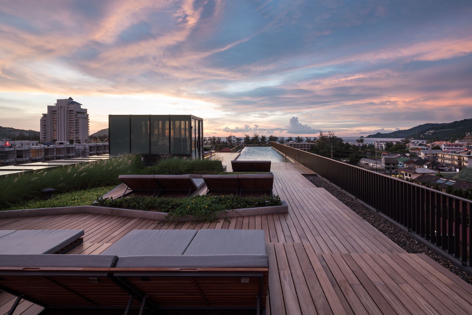 View of Luxury one bedroom in new condominium with sea view rooftop swimming ...